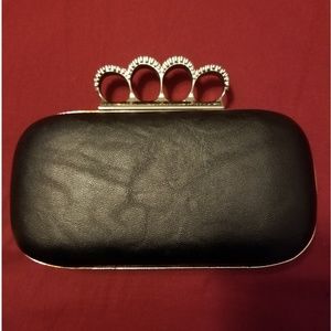 Rhinestone knuckle clutch